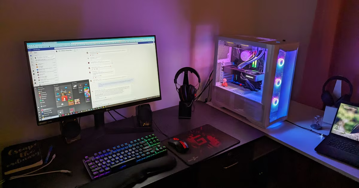 Aero Gaming PC build and testing workspace